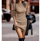 Solid Color Round Neck Sweater