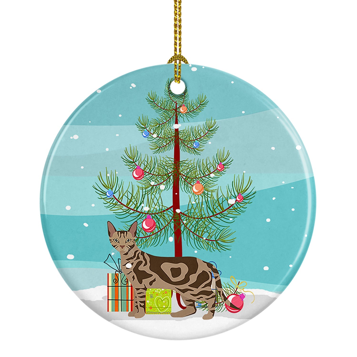 Sokoke Cat Christmas Ceramic Ornament