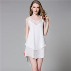 Satin Lace Nightgown with Spaghetti Straps for Women