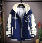Men's Varsity Hooded Jacket with Embroidery (One Piece)