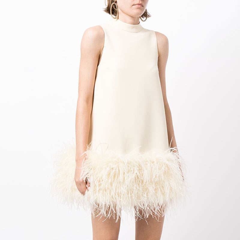 Sleeveless Solid Dress with Half Turtleneck Design