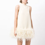 Sleeveless Solid Dress with Half Turtleneck Design
