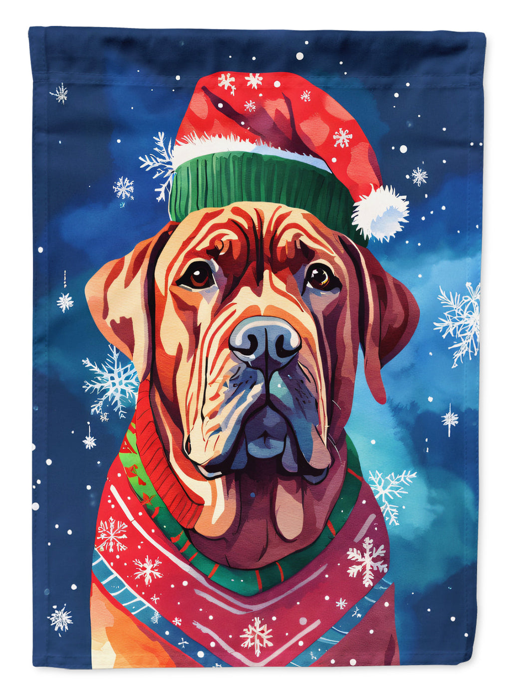 Dogue de Bordeaux Christmas House Flag