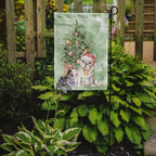 French Bulldog White Christmas Presents and Tree Garden Flag
