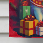 Japanese Spitz Holiday Christmas House Flag
