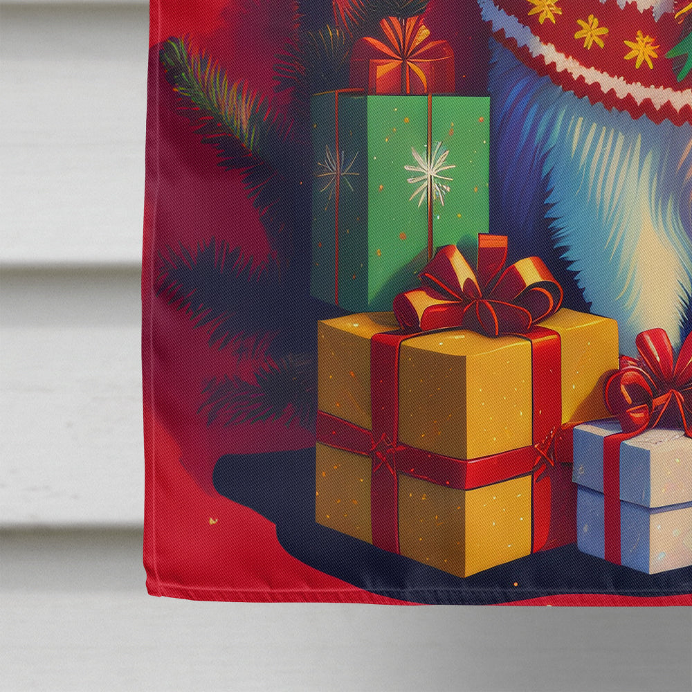 Japanese Spitz Holiday Christmas House Flag
