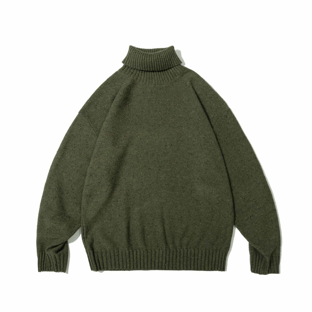 Retro Loose Knitted Solid Color Turtleneck Sweater