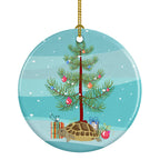 Turtle Merry Christmas Ceramic Ornament