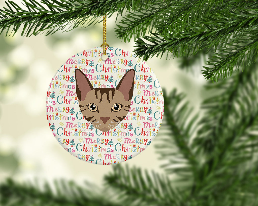 Sokoke Cat Christmas Ceramic Ornament