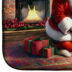 Norwegian Elkhound and Santa Claus Dish Drying Mat