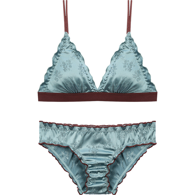 Lightweight Wireless Triangle Bra Set for Women