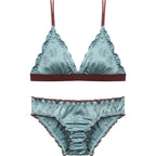 Lightweight Wireless Triangle Bra Set for Women