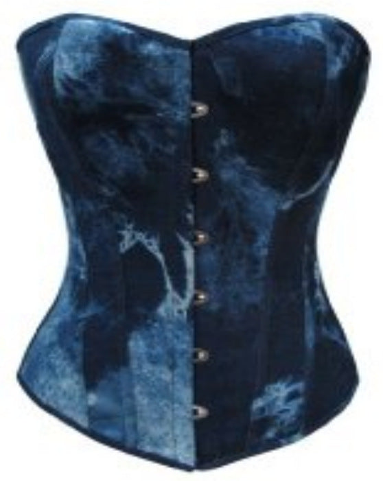 Factory Direct Denim Corset with Print Design