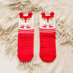 Autumn Winter Colorful Red Cartoon Christmas Socks