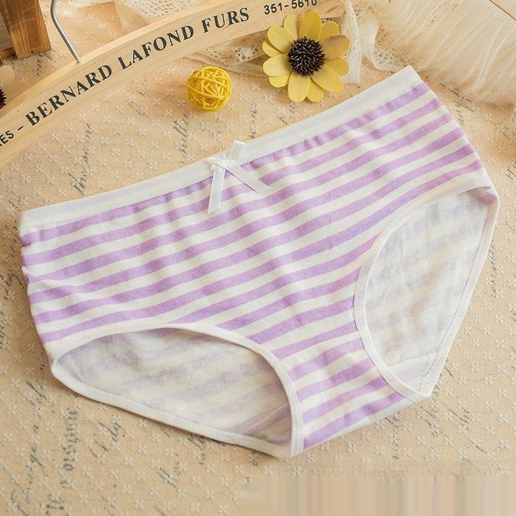 Women’s Striped Bow Cotton Panties