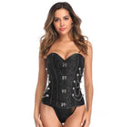 Gothic Women's Steel Bone Corset with Metal Zipper
