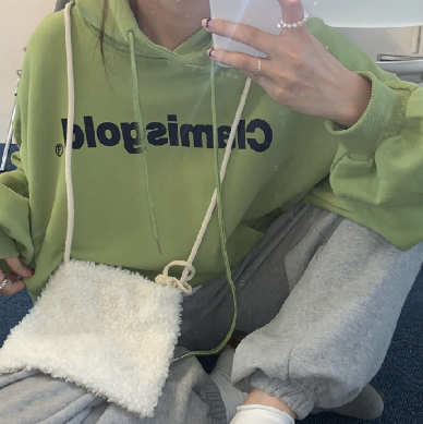 American Retro Women's Grey Blue Hooded Sweatshirt | Streetwear