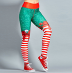 Christmas Print Yoga Leggings for Sports and Fitness