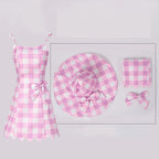 Women's Barbie Plaid Swimsuit and Cosplay Costume Set
