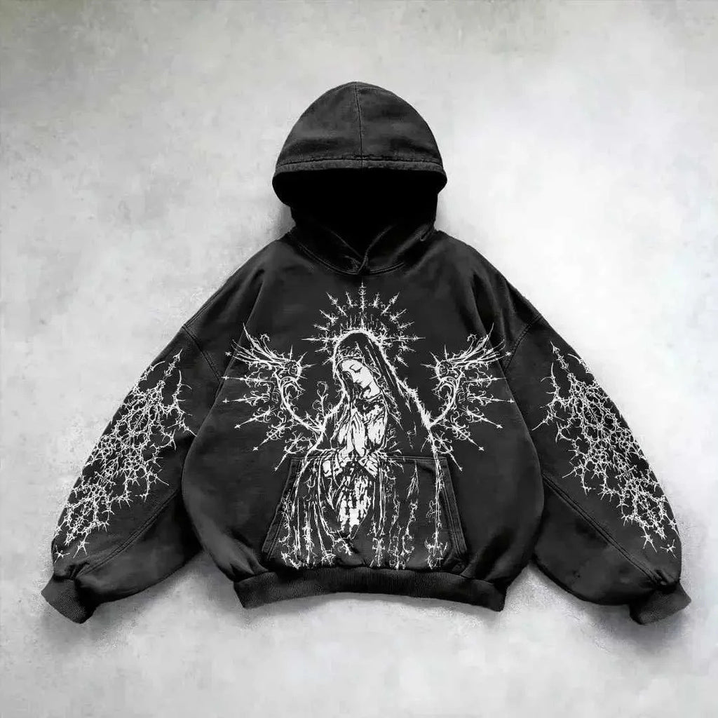 Vintage Skull Print Hoodie Sweater | Streetwear