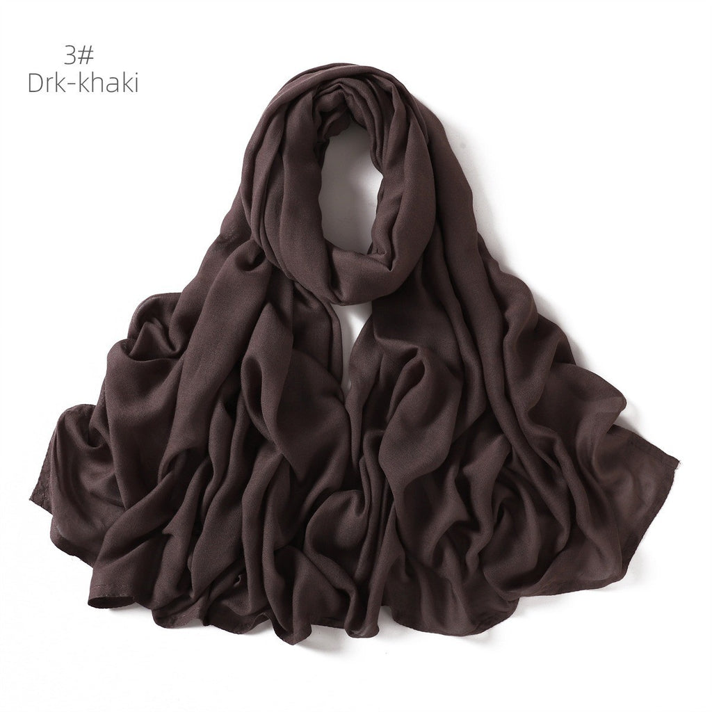 Solid Color Viscose Cotton Scarf for Muslim Women (One)