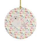 Poodle Merry Christmas Ceramic Ornament