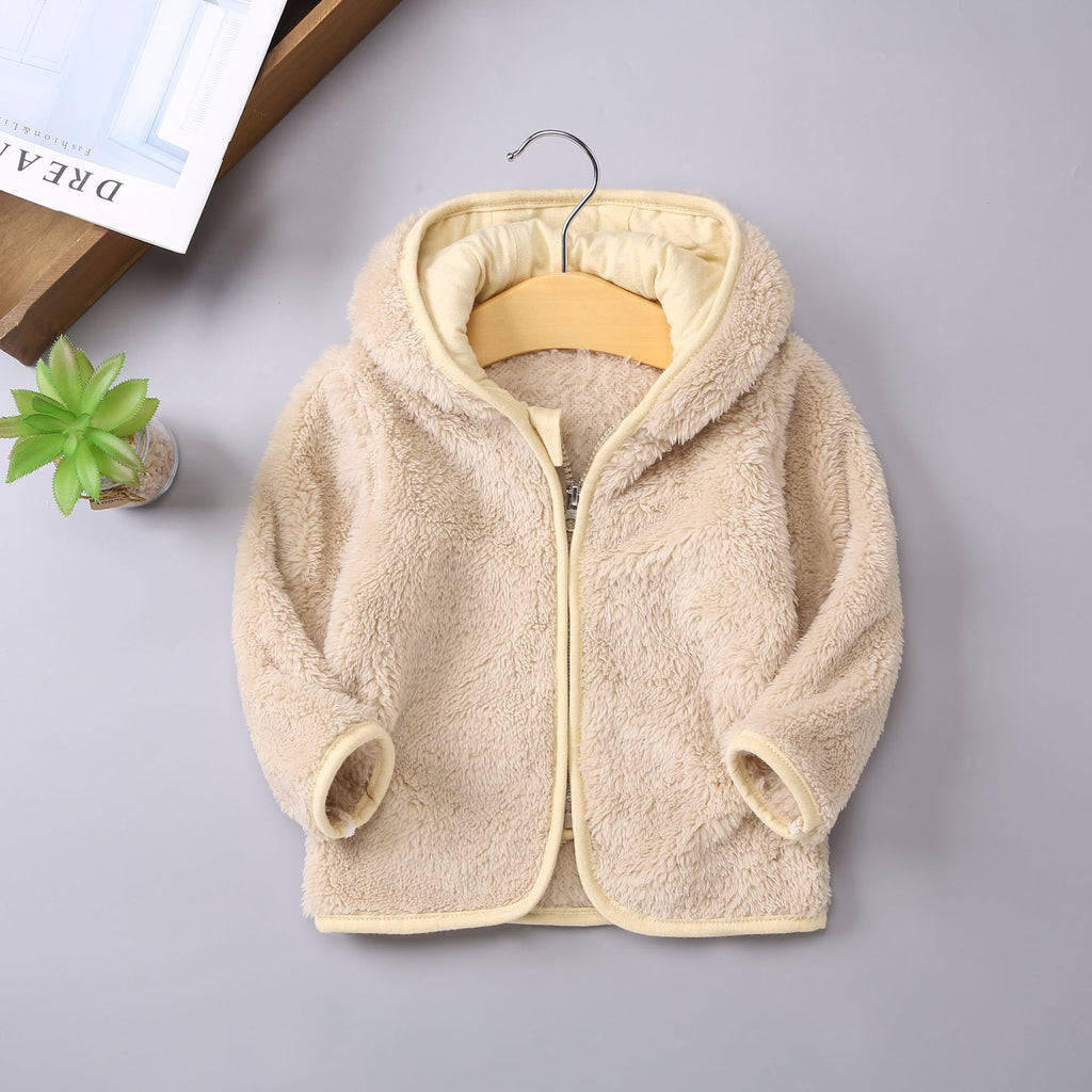 Children's Hooded Coral Fleece Padded Jacket
