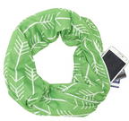 Fish Bone Print Pocket Scarf