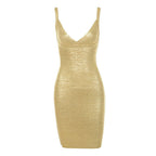 V-Neck Spaghetti Strap Shimmer Dress for Parties