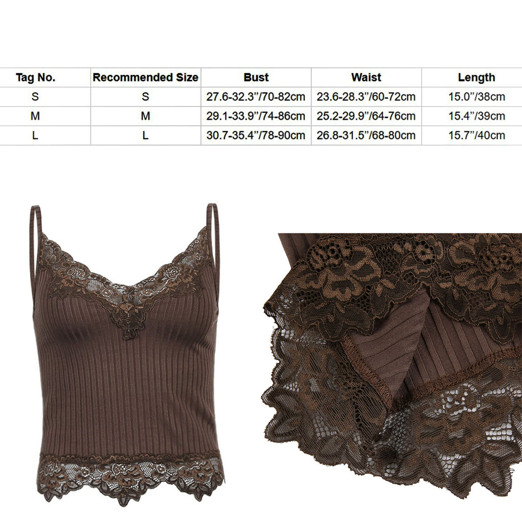 Lace Cut Y2K E-Girls Fairy Style Rib Knit Tank Top
