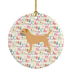 Border Terrier Merry Christmas Ceramic Ornament