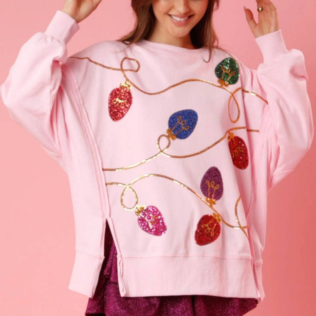 Christmas Sequin Long Sleeve Hoodie for Women | Streetwear