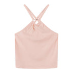Iron Ring Halter Crop Top with Butterfly Patch