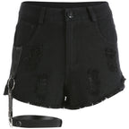 High Waist Ripped Denim Shorts for Women Summer