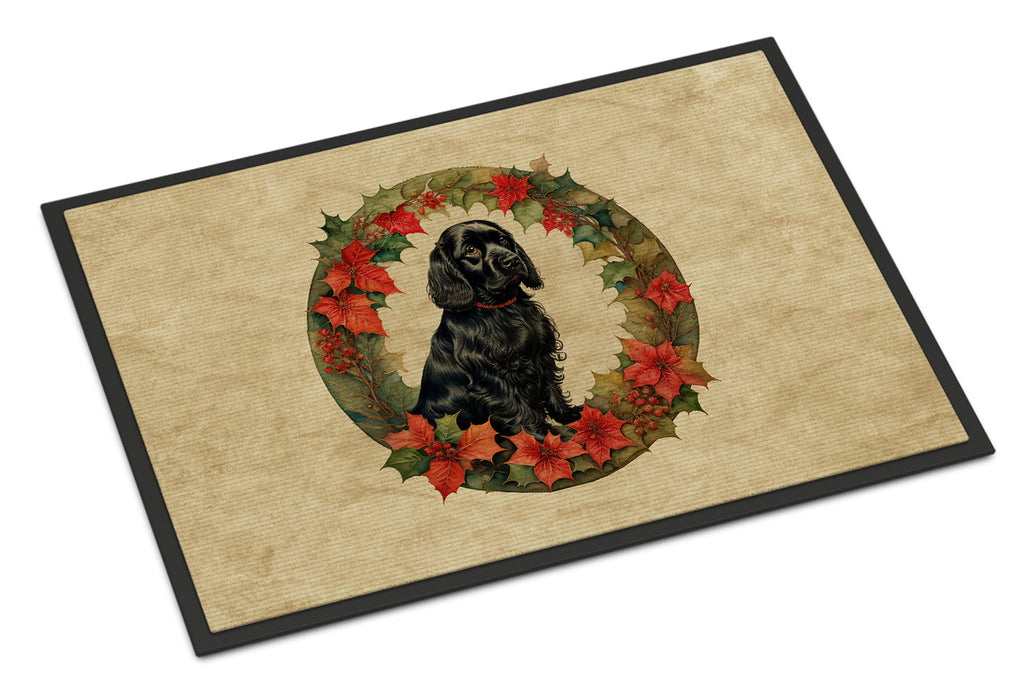 Cocker Spaniel Christmas Flowers Doormat