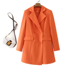 Solid Color Long Trench Coat for Women