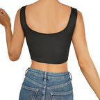 Fashionable Black Low-Cut Corset Top for Women