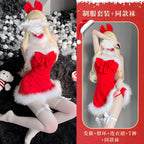 Red Christmas Lingerie Dress for Women with Sheer Design