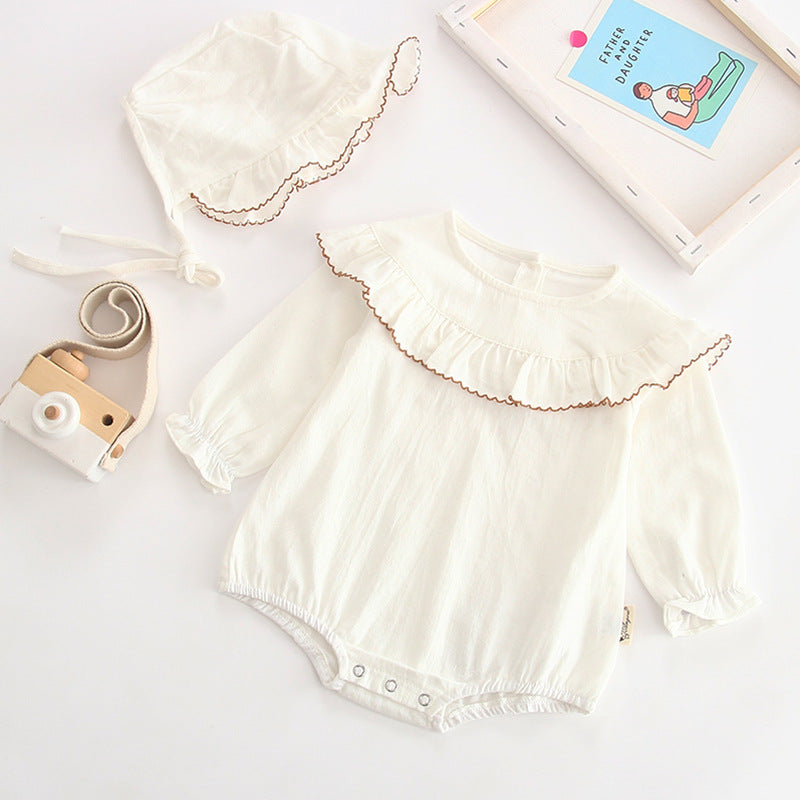 2020 Spring Korean Baby Ruffle Collar Bodysuit