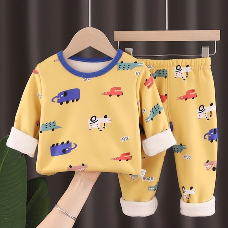 Fleece Long-sleeved Thermal Underwear Suit for Boys