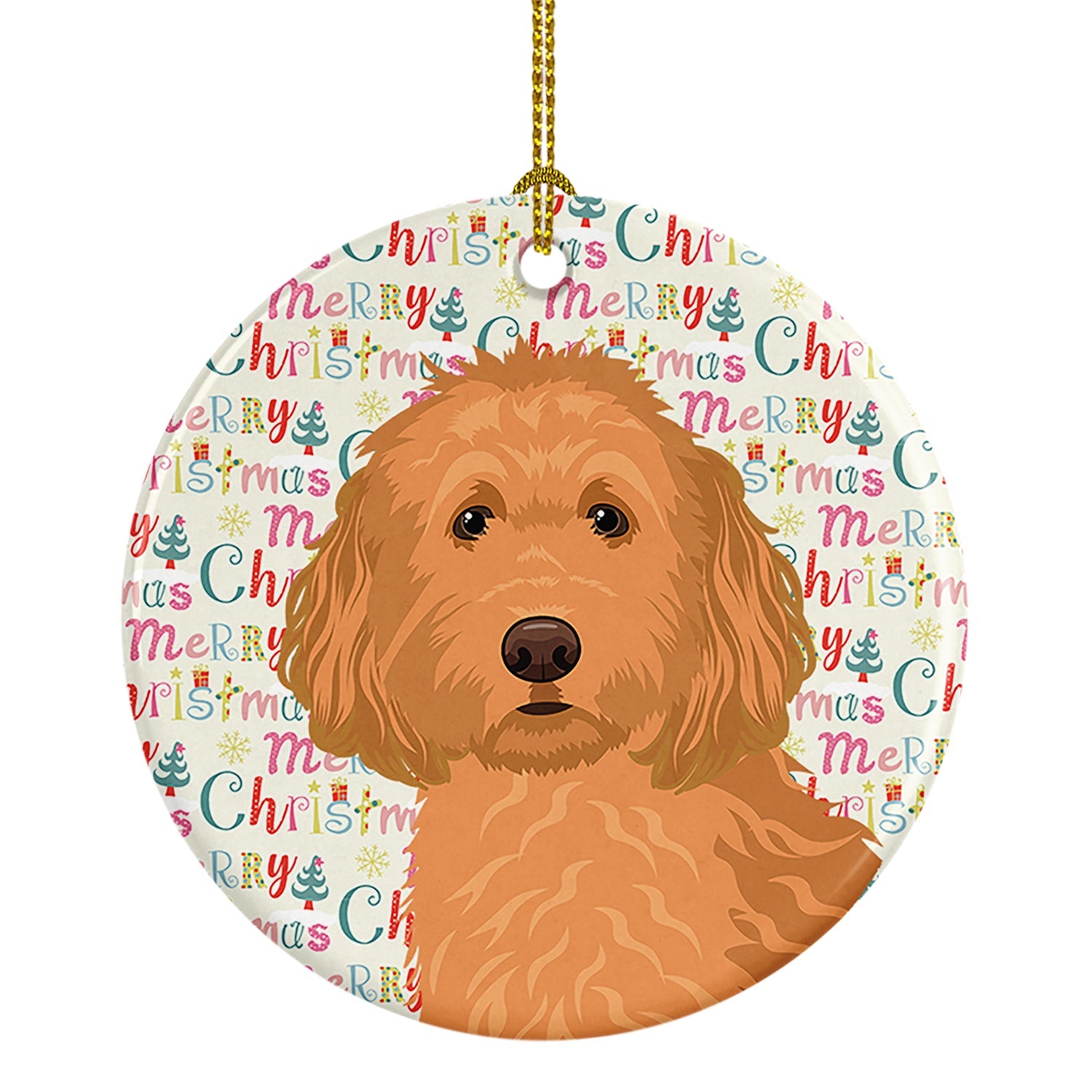Doodle Red #1 Christmas Ceramic Ornament