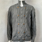 Men's Half Collar Double-breasted Knitted Sweater Coat