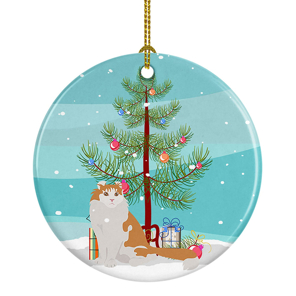 American Curl Cat Christmas Ceramic Ornament