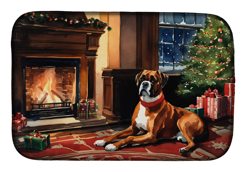 Boxer Cozy Christmas Dish Drying Mat