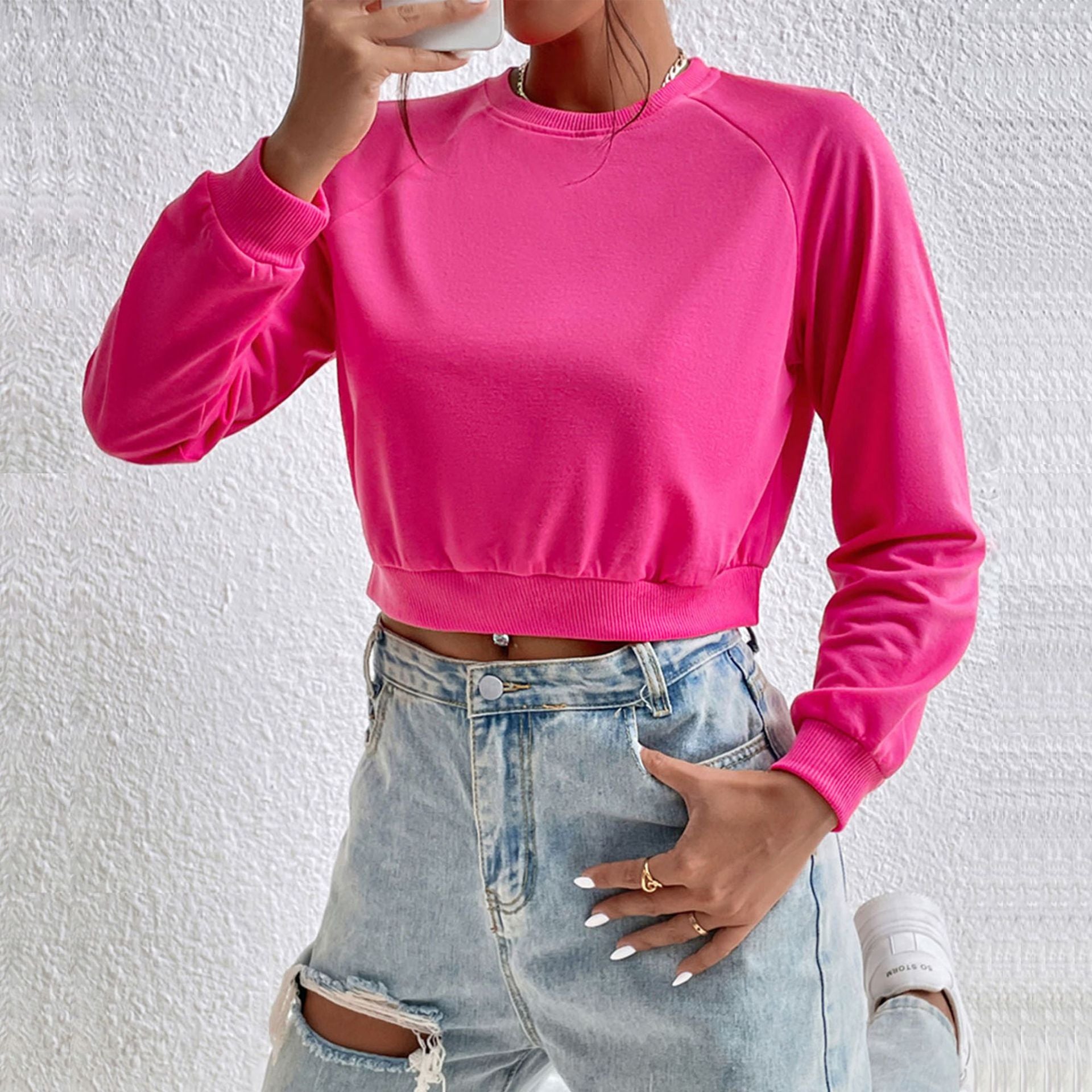 2023 New Women's Crop Top Casual Sweatshirt