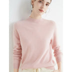 Seamless Half High Neck Loose Fitting Pullover With Bottom Sweater | Streetwear
