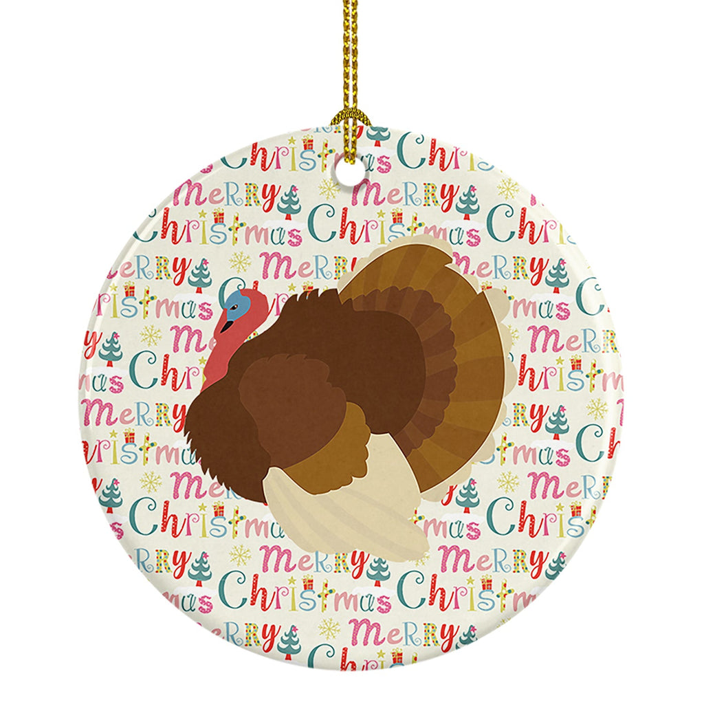 French Turkey Dindon Christmas Ceramic Ornament