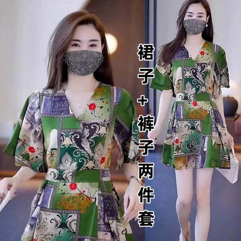 2023 Summer Fashion Floral Dress Set for Petite Women