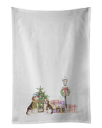 Beagle Adult and Puppy Tricolor with Christmas Wonderland Kitchen Towel Set of 2
