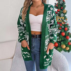 Women's Christmas Reindeer Cardigan Sweater